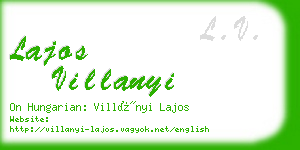 lajos villanyi business card